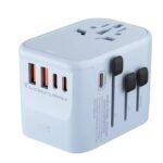 65W GaN Universal Travel Adapter for US UK AUS EU International Plug AC 100-250V Worldwide Power Adapter Charger