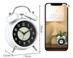 Honey time twin Bells Alarm Clock Silent Non Ticking Quartz Metal Retro Mini Two Double Large Squid Digital Sunrise Kids Game Mirror Smart - Image 6