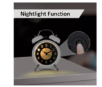 Honey time twin Bells Alarm Clock Silent Non Ticking Quartz Metal Retro Mini Two Double Large Squid Digital Sunrise Kids Game Mirror Smart - Image 4