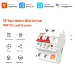 Smart Life 2 Phase 220V, 125A Din Rail WIFI Circuit Breaker Switch,MCB Recloser,Overload Short Circuit Protection,Alexa Remote