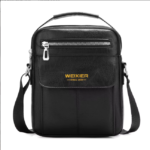 WEIXIER Men's Bag PU Shoulder Bag - Flip Cover with Three-Dimensional Side Pockets, Durable PU Material Suitable for Daily Use - Image 3