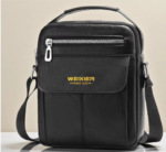WEIXIER Men's Bag PU Shoulder Bag - Flip Cover with Three-Dimensional Side Pockets, Durable PU Material Suitable for Daily Use - Image 2