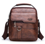 Classic Casual Single Shoulder Crossbody Bag PU Leather Business Youth Vertical Men Shoulder Messenger Bag