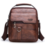 Classic Casual Single Shoulder Crossbody Bag PU Leather Business Youth Vertical Men Shoulder Messenger Bag
