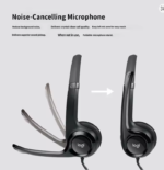 Logitech H390 Type-C Wired Headset Noise Cancelling Microphone Stereo Headphones Inline Control Plug and Play for PC Laptop Offi - Image 3