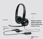 Logitech H390 Type-C Wired Headset Noise Cancelling Microphone Stereo Headphones Inline Control Plug and Play for PC Laptop Offi - Image 2