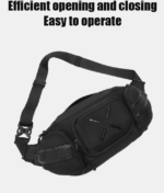 Ozuko 9934 Men's Waterproof Multi-Pocket Waist Bag, Dual-use Crossbody Pack for Cycling, Outdoor & Urban Daily Use