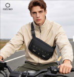Ozuko 9934 Men's Waterproof Multi-Pocket Waist Bag, Dual-use Crossbody Pack for Cycling, Outdoor & Urban Daily Use - Image 3