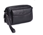 Men Clutch Bag Long Wallet Purse Genuine Leather 6.4 Inch Mobile Cell Phone Case Pocket Business Cowhide Male Handy Wrist Bag