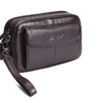 Men Clutch Bag Long Wallet Purse Genuine Leather 6.4 Inch Mobile Cell Phone Case Pocket Business Cowhide Male Handy Wrist Bag