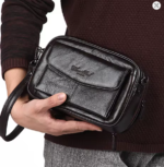 Men Clutch Bag Long Wallet Purse Genuine Leather 6.4 Inch Mobile Cell Phone Case Pocket Business Cowhide Male Handy Wrist Bag - Image 2