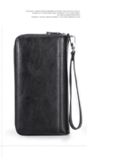 Contact'S Genuine Leather Men's Wallet Clutch Bag Card Holder Long Wallets Double Zipper Large Capacity Vintage Male Purses - Image 2