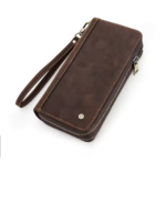 Contact'S Genuine Leather Men's Wallet Clutch Bag Card Holder Long Wallets Double Zipper Large Capacity Vintage Male Purses - Image 3
